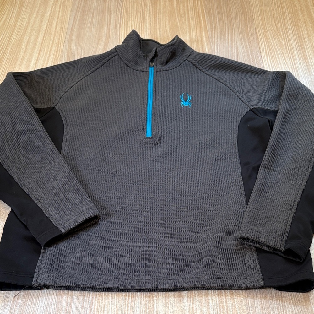 Spyder core sweater 1/4 zip jacket black gray